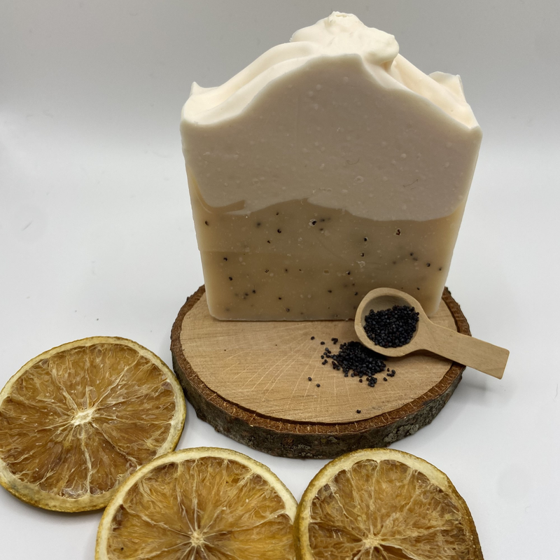 lemon and poppy seed soap